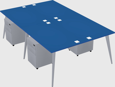 Shared rectangular office desk system