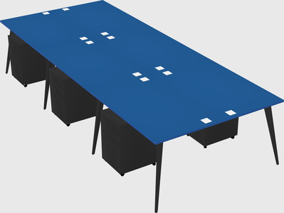 Shared rectangular office desk system