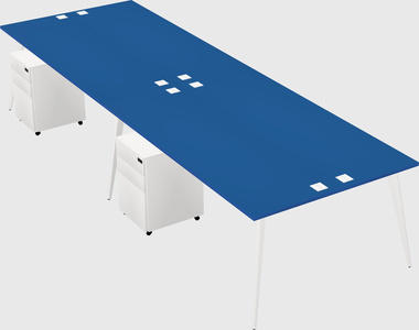 Shared rectangular office desk system