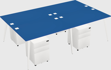 Shared rectangular office desk system
