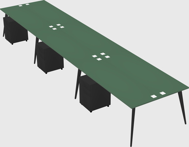 Shared rectangular office desk system