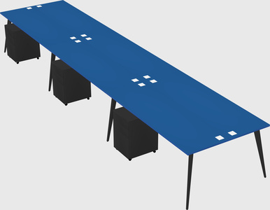 Shared rectangular office desk system
