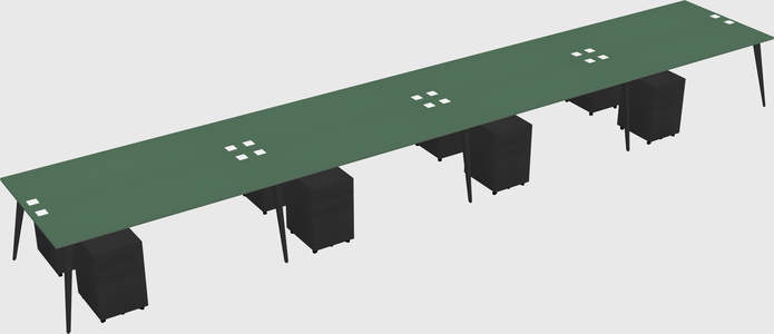 Shared rectangular office desk system