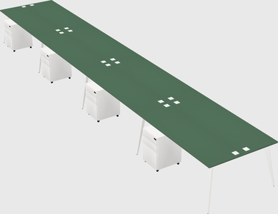 Shared rectangular office desk system
