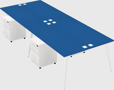 Shared rectangular office desk system