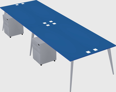 Shared rectangular office desk system