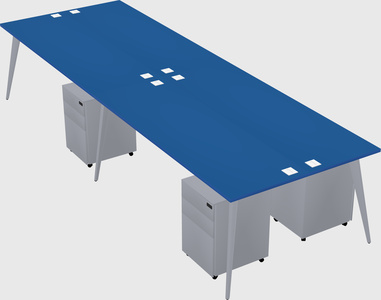 Shared rectangular office desk system