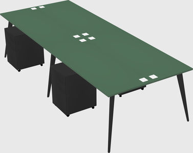 Shared rectangular office desk system