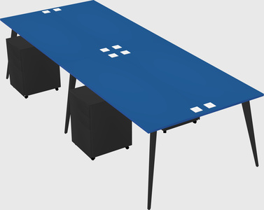 Shared rectangular office desk system