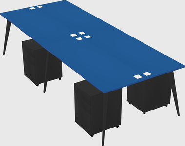 Shared rectangular office desk system
