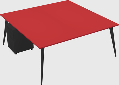 Shared rectangular office desk system