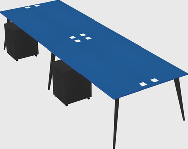 Shared rectangular office desk system