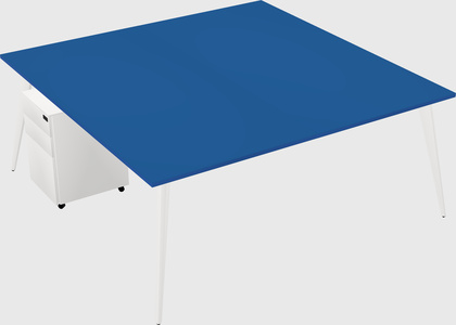Shared rectangular office desk system