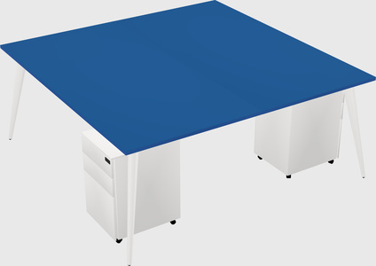 Shared rectangular office desk system