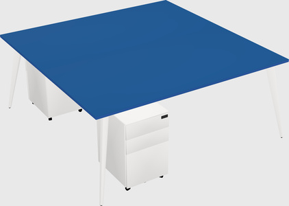 Shared rectangular office desk system