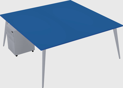 Shared rectangular office desk system