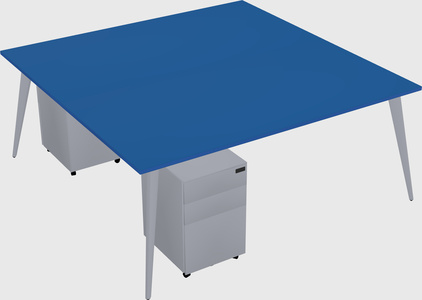 Shared rectangular office desk system