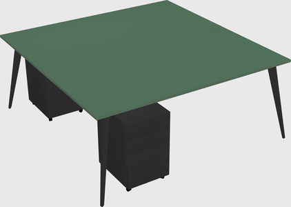 Shared rectangular office desk system