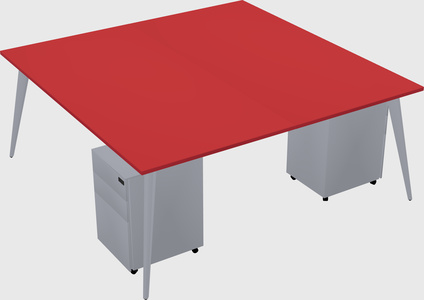 Shared rectangular office desk system