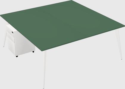 Shared rectangular office desk system