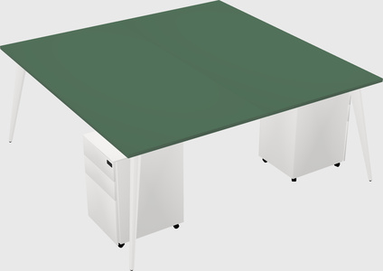 Shared rectangular office desk system