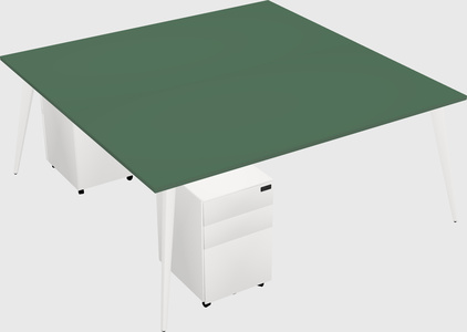 Shared rectangular office desk system