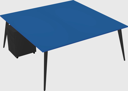 Shared rectangular office desk system