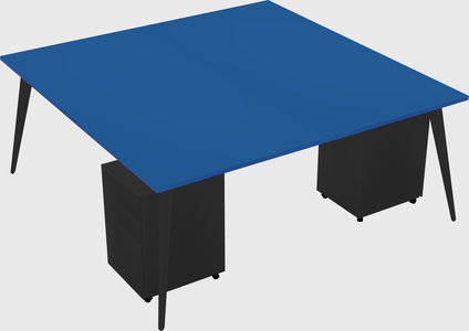 Shared rectangular office desk system