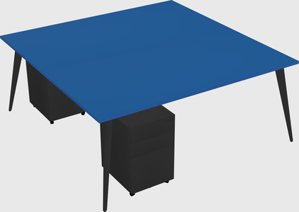 Shared rectangular office desk system