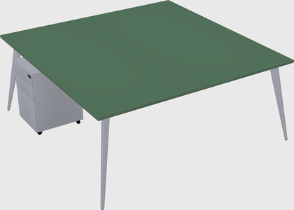 Shared rectangular office desk system