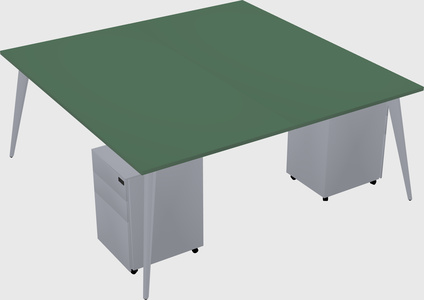 Shared rectangular office desk system
