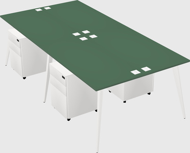 Shared rectangular office desk system
