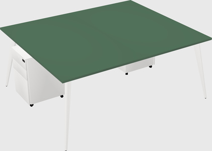 Shared rectangular office desk system