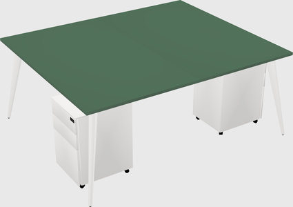 Shared rectangular office desk system