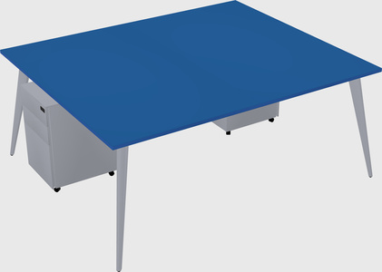Shared rectangular office desk system