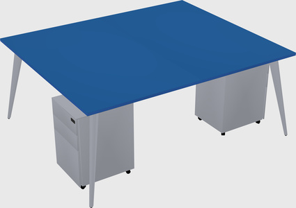 Shared rectangular office desk system