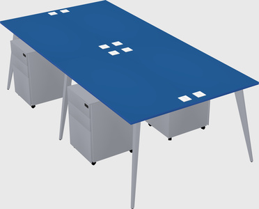 Shared rectangular office desk system