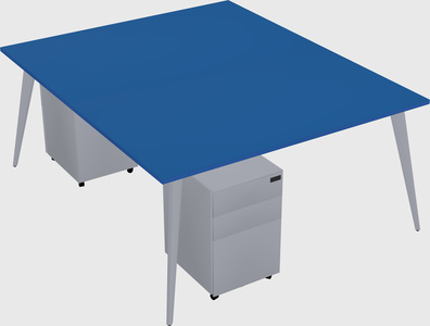 Shared rectangular office desk system