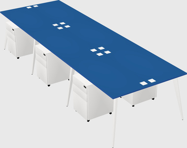 Shared rectangular office desk system