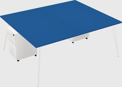 Shared rectangular office desk system
