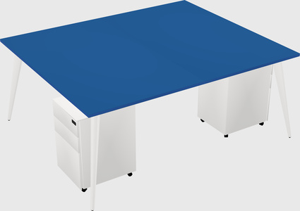 Shared rectangular office desk system