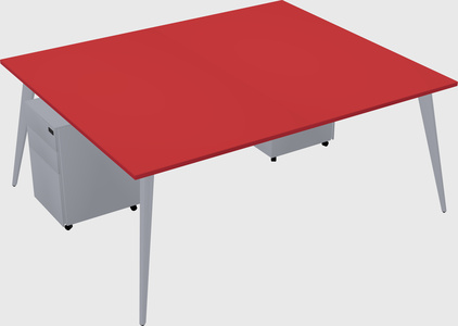 Shared rectangular office desk system