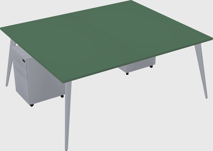 Shared rectangular office desk system