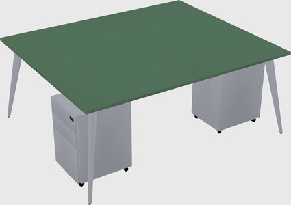Shared rectangular office desk system