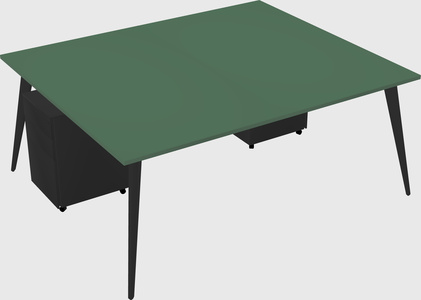 Shared rectangular office desk system