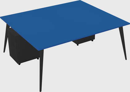 Shared rectangular office desk system