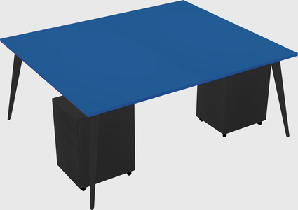 Shared rectangular office desk system
