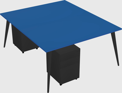 Shared rectangular office desk system