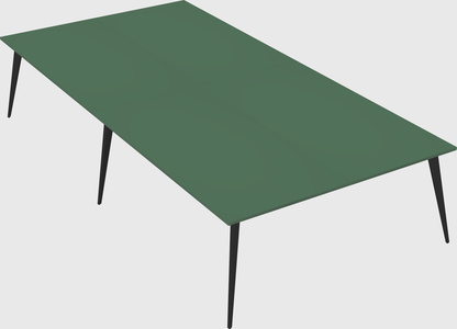 Shared rectangular office desk system