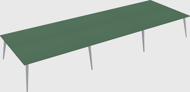 Shared rectangular office desk system
